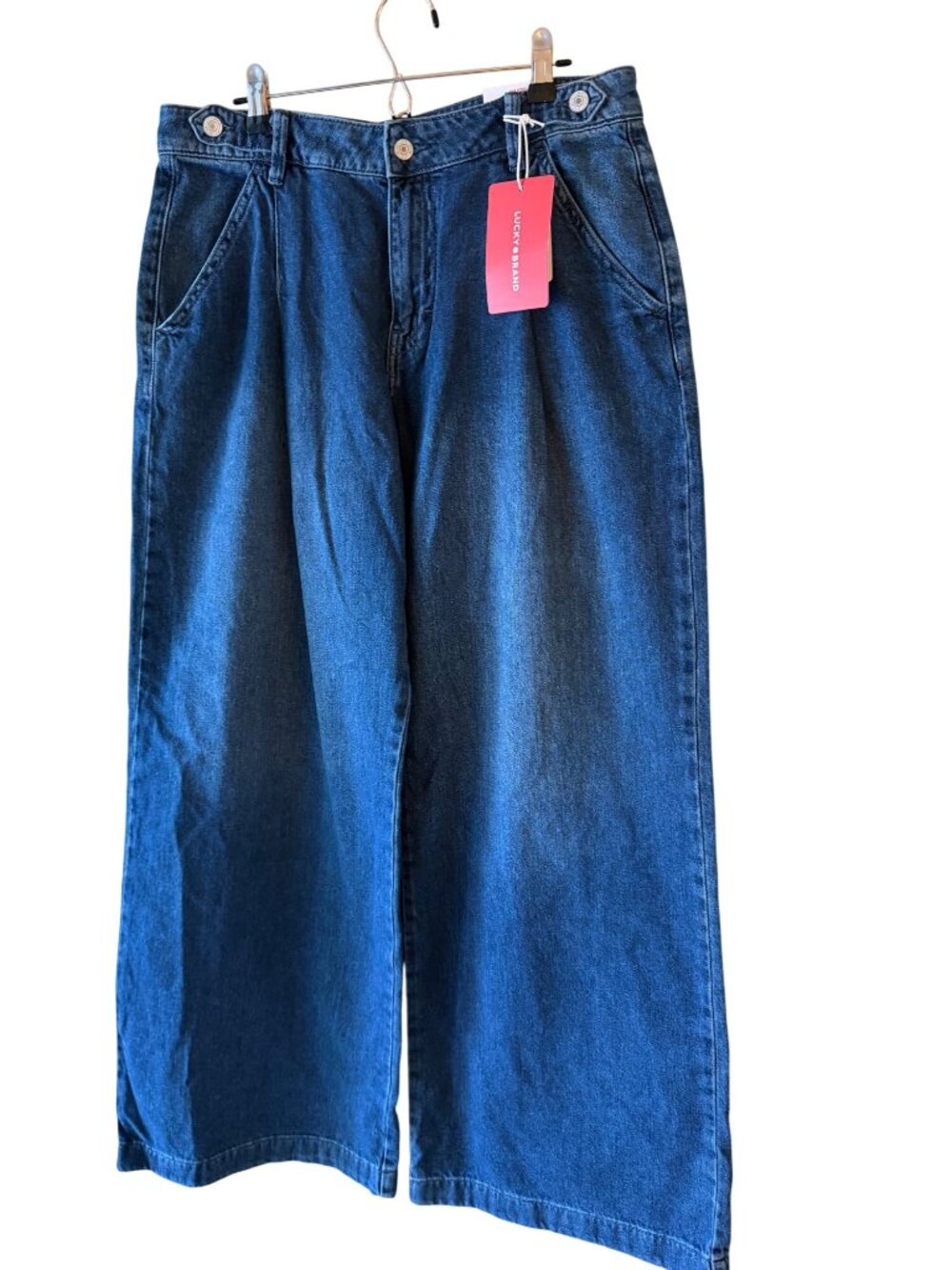Lucky Brand Womens Palazzo Wide leg Denin Jeans Size 10 Blue Cotton Casual New